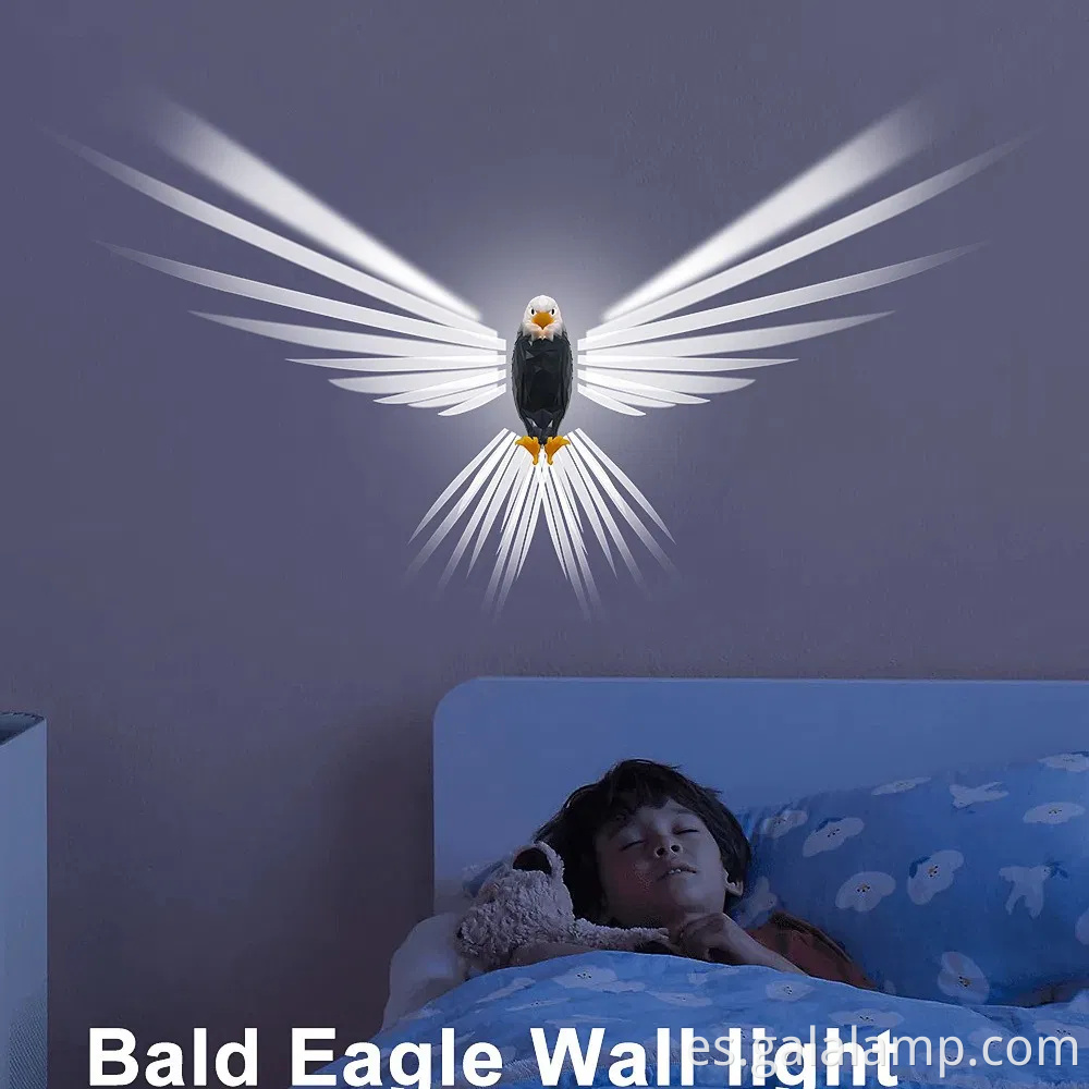 Elegante luz de pared decorativa del ala de águila con control remoto